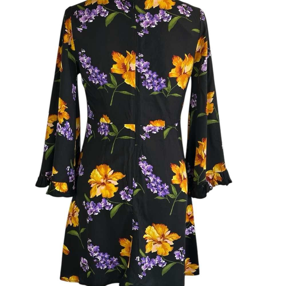 Forever 21 Black Dress with Yellow and Purple Floral - Picture 5 of 16